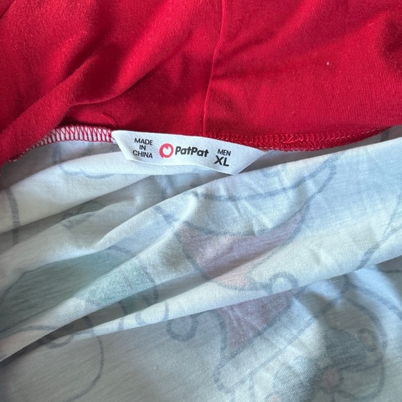 PatPat Festive Santa Men’s XL Pajama Set - Red, Green, White - Picture 3 of 4